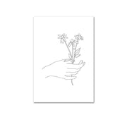 Abstract Botanical Canvas Drawing Style  Home Decor