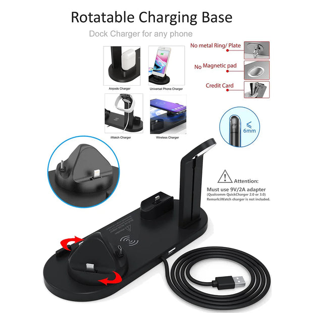 1 Wireless Fast Charging Dock Station Stand Pad